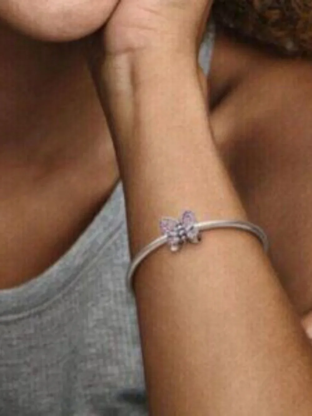 Pandora Pink Crystal Butterfly Charm
